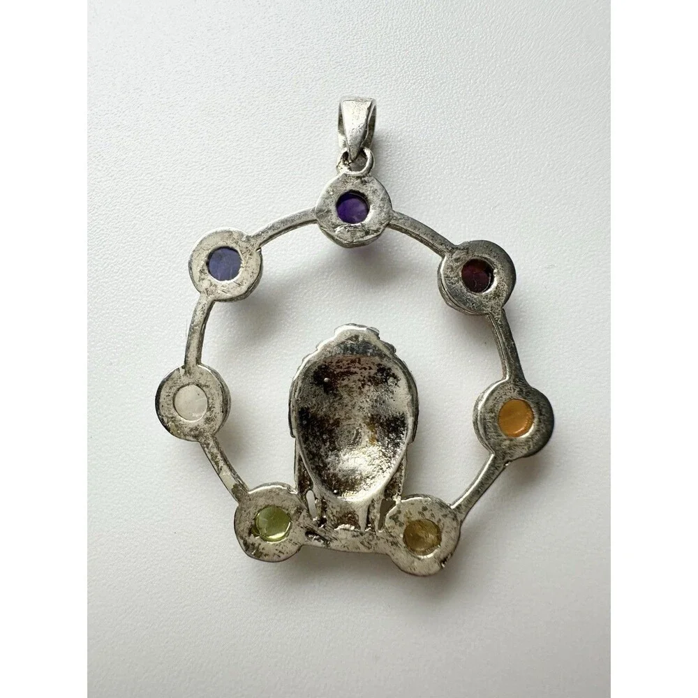 Buddha Amethyst Garnet Moonstone Chakra Pendant